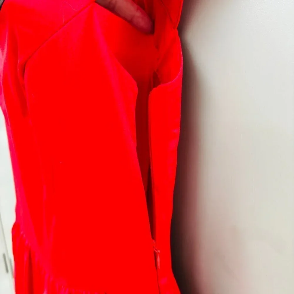 Hearts & Roses Red Black Tea Length Dress 50s VTG Rockabilly Style US 8 Retro - Picture 7 of 14